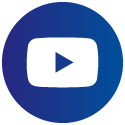 Ikona Youtuba na niebieskim tle
