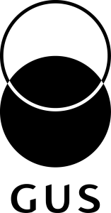 Logo GUS wersja pionowa wariant achromatyczny