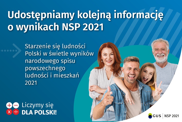 Udostępniamy publikację „Starzenie się ludności Polski w świetle wyników narodowego spisu powszechnego ludności i mieszkań 2021”